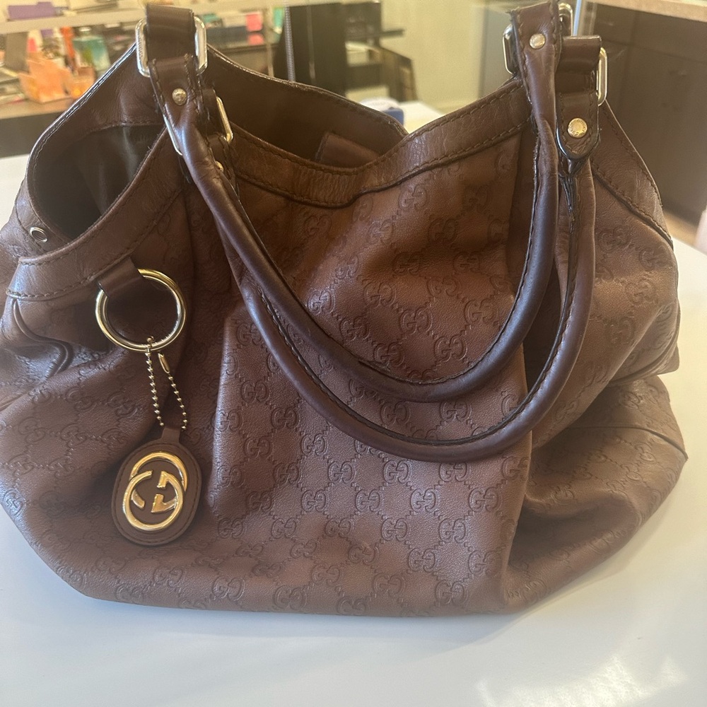 Gucci Sukey - Guccissima Brown Leather